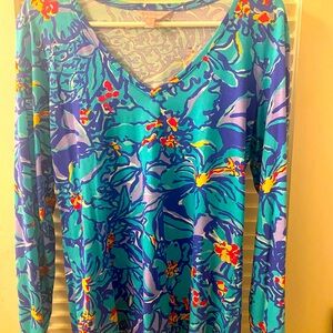 Lilly Pulitzer floral long sleeve cotton top